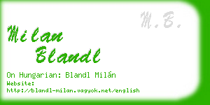 milan blandl business card