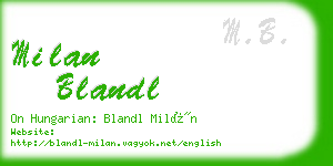 milan blandl business card